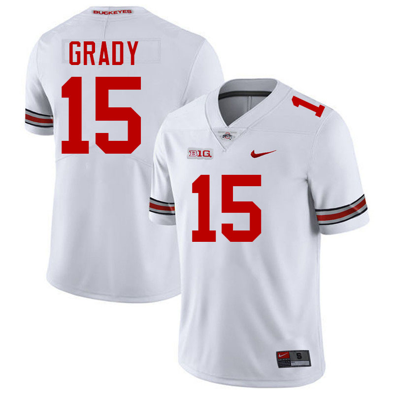 #15 Zion Grady Ohio State Buckeyes Jersey College Football Uniforms-White #15 Zion Grady Ohio State Buckeyes Jersey College Football Uniforms-White